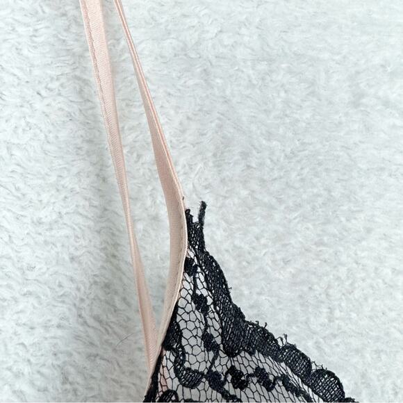 Victoria’s Secret Y2K Satin Lace Trim Chemise Slip Dress Baby Pink/Black Size M - Picture 9 of 15